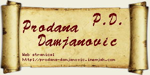 Prodana Damjanović vizit kartica